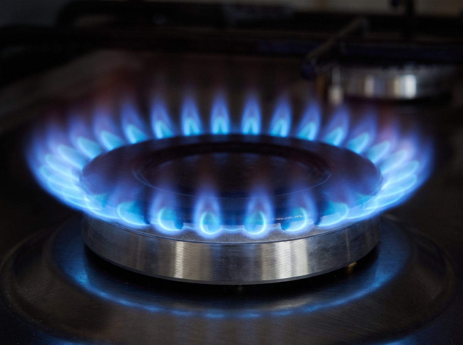 Clean blue gas burner flame